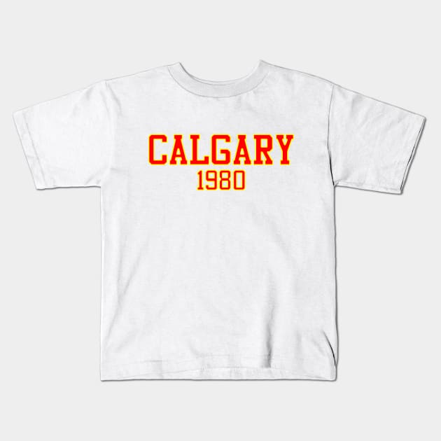 Calgary 1980 Kids T-Shirt by GloopTrekker